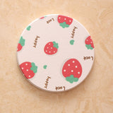 Diatomite Cup Pad 10x10cm Tea Cup Coasters Water Absorbent Pad Diatom Earth Mat for Dining Table Soap Strawberry