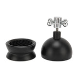 Adjustable Coffee Distributor Food Grade Metal Rotating Handle Fixed Cover 22 Needles Coffee Powder Distributor Black 53mm