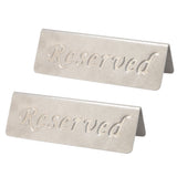 2Pcs Metal Stainless Steel Reserved Sign Double Sided Reserved Table Signs for Restaurants Bar Cafe Tea Room Hotel