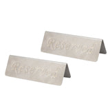 2Pcs Metal Stainless Steel Reserved Sign Double Sided Reserved Table Signs for Restaurants Bar Cafe Tea Room Hotel