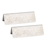 2Pcs Metal Stainless Steel Reserved Sign Double Sided Reserved Table Signs for Restaurants Bar Cafe Tea Room Hotel