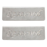 2Pcs Metal Stainless Steel Reserved Sign Double Sided Reserved Table Signs for Restaurants Bar Cafe Tea Room Hotel