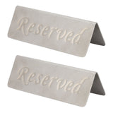 2Pcs Metal Stainless Steel Reserved Sign Double Sided Reserved Table Signs for Restaurants Bar Cafe Tea Room Hotel