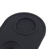 Coffee Press Pad Food Grade Silicone Odorless Double Groove Coffee Tamper Mat for Home Cafe Black S 14x12.5x0.6/5.5x4.9x0.24in