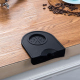Coffee Press Pad Food Grade Silicone Odorless Double Groove Coffee Tamper Mat for Home Cafe Black S 14x12.5x0.6/5.5x4.9x0.24in