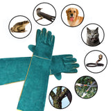 Anti Bite Safety Gloves Long Leather Protective Gloves Pets Grasping Bite Protection Glove