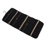 Portable Hanging Jewelry Storage Roll with Metal Hooks Double Sided Jewelry Holder Rack