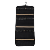 Portable Hanging Jewelry Storage Roll with Metal Hooks Double Sided Jewelry Holder Rack