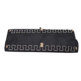 Portable Hanging Jewelry Storage Roll with Metal Hooks Double Sided Jewelry Holder Rack