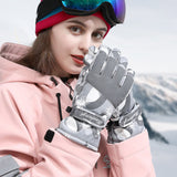 Ski Gloves Autumn and Winter Warm Cycling Gloves Girls Outdoor Windproof Waterproof Touch Screen Gloves