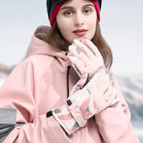 Ski Gloves Autumn and Winter Warm Cycling Gloves Girls Outdoor Windproof Waterproof Touch Screen Gloves