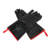 BBQ Gloves High Temperature Resistance 500℃ Waterproof Acid and Alkali Resistant Garden GlovesBlack 14in