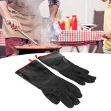 BBQ Gloves High Temperature Resistance 500℃ Waterproof Acid and Alkali Resistant Garden GlovesBlack 17in