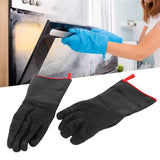 BBQ Gloves High Temperature Resistance 500℃ Waterproof Acid and Alkali Resistant Garden GlovesBlack 17in