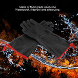 BBQ Gloves High Temperature Resistance 500℃ Waterproof Acid and Alkali Resistant Garden GlovesBlack 17in