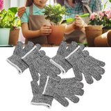 3 Pairs Kids Cutting Resistant Gloves Children Work Safety Protection Gloves for Gardening