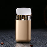 Cigarette Case Height Adjustable Thick Thin Cigarettes Dual Use Lighter Split Cigarette Case Holder Gold