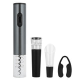 Electric Wine Bottle Opener Automatic Corkscrew W/Foil Cutter Pourer Vacuum StopperSilver Gray