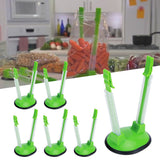 6Pcs Food Storage Bag Holder Stand HandsFree Bag Racks Home Kitchen Accessory Green