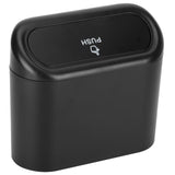 Car Trash Can Portable Hanging Garbage Waste Bin with Lid Vehicle Interior Accessory Black