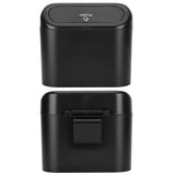 Car Trash Can Portable Hanging Garbage Waste Bin with Lid Vehicle Interior Accessory Black