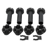 4Set Adjustable Cabinet Feet ABS Support Leg for Cupboard Closet Furnitures Black