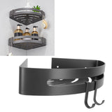 Gray Corner Shelf Space Aluminum Triangular Storage Rack Organizer Bathroom Accessory
