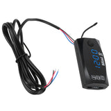 3 in 1 Waterproof LED Electronic Meter Motorcycle Digital Time Clock Thermometer VoltmeterBlue Light