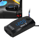 3 in 1 Waterproof LED Electronic Meter Motorcycle Digital Time Clock Thermometer VoltmeterBlue Light