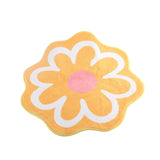 Imitation Cashmere Carpet Flower Shape Absorbent Thickened Doormat Sofa Coffee Table Area Rug for Home Living Room Bathroom 60 X 60cm