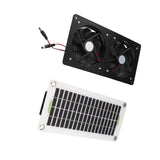 50W Solar Panel Fan Kit Solar Powered Panel with Dual Solar Exhaust Fan for Outside Greenhouse Shed Chicken Coop