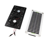 50W Solar Panel Fan Kit Solar Powered Panel with Dual Solar Exhaust Fan for Outside Greenhouse Shed Chicken Coop