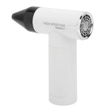 Electric Air Duster Cordless 3 Gear Adjustable Jet Dry Blower Turbo Fan with 3 Replaceable Nozzles for Computer Keyboard Outdoors Car Home White