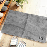 Soft Door Mat Anti Slip Absorbent Floor Rug Bedside Carpet Mat for Home Bathroom Bedroom(Gray 80x120cm)