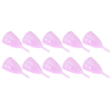 10pcs Silicone Menstrual Cup Reusable Female Lady Hygiene Cup Collector Body Care ToolS Pink
