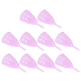 10pcs Silicone Menstrual Cup Reusable Female Lady Hygiene Cup Collector Body Care ToolS Pink