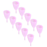 10pcs Silicone Menstrual Cup Reusable Female Lady Hygiene Cup Collector Body Care ToolS Pink