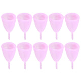 10pcs Silicone Menstrual Cup Reusable Female Lady Hygiene Cup Collector Body Care ToolS Pink