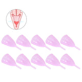 10pcs Silicone Menstrual Cup Reusable Female Lady Hygiene Cup Collector Body Care ToolS Pink