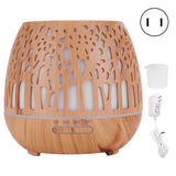 400ml Air Aroma Humidifier Aromatherapy Diffuser Light Wood Grain with Hollow Design