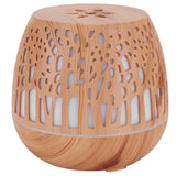 400ml Air Aroma Humidifier Aromatherapy Diffuser Light Wood Grain with Hollow Design
