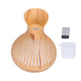 400ml Wood Grain Aromatherapy Diffuser Remote Control Essential Oil Diffuser Night Light Humidifier for Bedroom Office