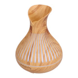 400ml Wood Grain Aromatherapy Diffuser Remote Control Essential Oil Diffuser Night Light Humidifier for Bedroom Office