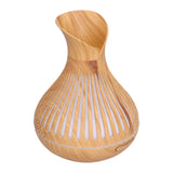 400ml Wood Grain Aromatherapy Diffuser Remote Control Essential Oil Diffuser Night Light Humidifier for Bedroom Office