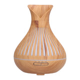 400ml Wood Grain Aromatherapy Diffuser Remote Control Essential Oil Diffuser Night Light Humidifier for Bedroom Office