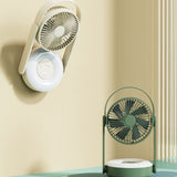 LED Light Tabletop Small Fan 10000mAh Wall Mounted USB 110° Automatic Shake Remote Control Night Lamp Desktop Fan Green