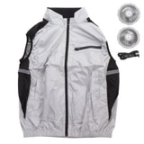 Air Conditioned Clothes UV Resistant Breathable Skin Friendly Wearable Cooling Fan Vest for Hiking Working XL Light Gray
