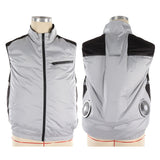Air Conditioned Clothes UV Resistant Breathable Skin Friendly Wearable Cooling Fan Vest for Hiking Working XL Light Gray