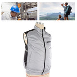 Air Conditioned Clothes UV Resistant Breathable Skin Friendly Wearable Cooling Fan Vest for Hiking Working XL Light Gray