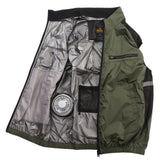Air Conditioned Clothes UV Resistant Breathable Skin Friendly Wearable Cooling Fan Vest for Hiking Working XXL OD Green